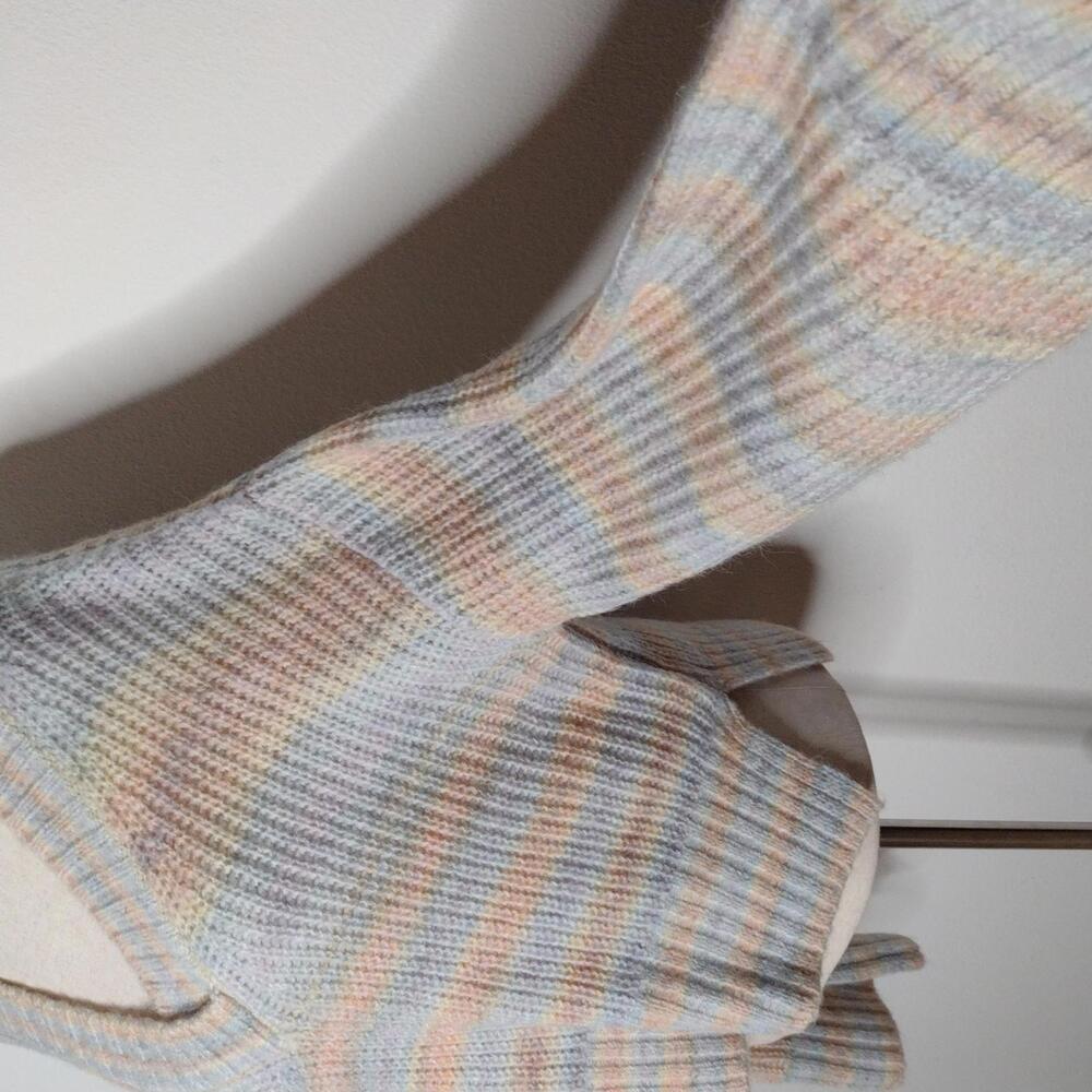 Guess Pastel Striped V-Neck Sweater in Blue, Pink, Yellow - Picture 4 of 12